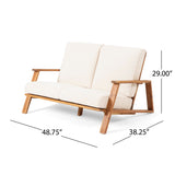Paloma Acacia Wood Outdoor Loveseat Set by Christopher Knight Home
