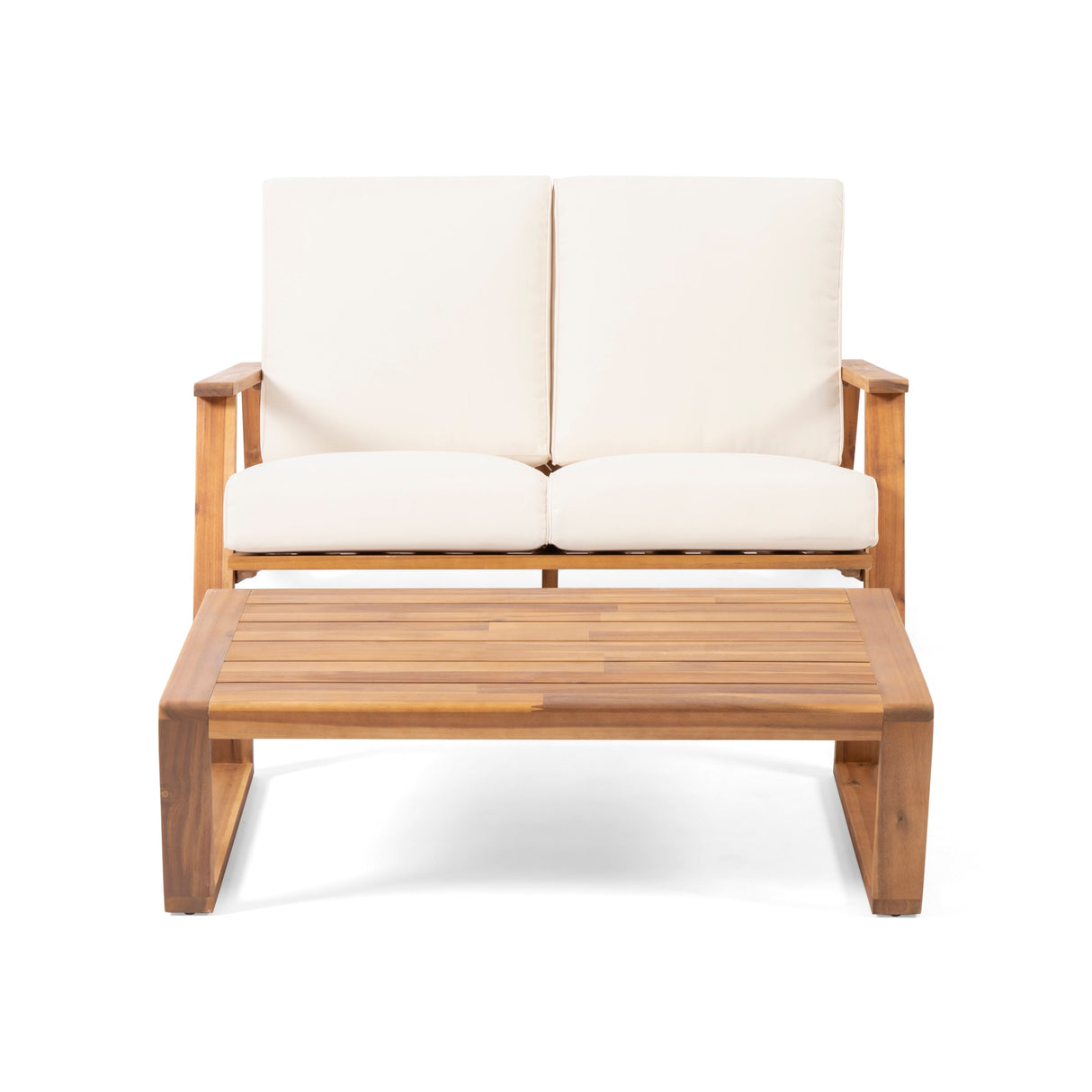Paloma Acacia Wood Outdoor Loveseat Set by Christopher Knight Home