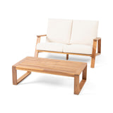 Paloma Acacia Wood Outdoor Loveseat Set by Christopher Knight Home
