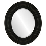Palomar Framed Oval Mirror in Rubbed Black