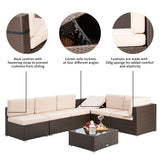 Pamapic 7-Piece Wicker Outdoor Sectional Set