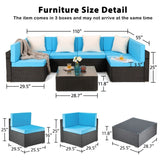 Pamapic 7-Piece Wicker Outdoor Sectional Set