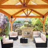 Pamapic 7-Piece Wicker Outdoor Sectional Set