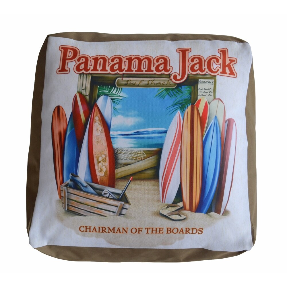 Panama Jack 'Chairman of The Boards' Square Pouf Ottoman