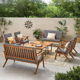 Panama Outdoor 8-piece Acacia Wood Chat Set by Christopher Knight Home