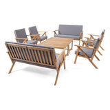 Panama Outdoor 8-piece Acacia Wood Chat Set by Christopher Knight Home