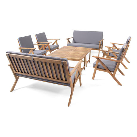 Panama Outdoor 8-piece Acacia Wood Chat Set by Christopher Knight Home