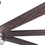 Paname 62 in. Indoor Brushed Nickel Farmhouse Smart Ceiling Fan with Integrated LED and Remote Control by Tuya App - 62 INCHES