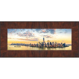 Panoramic or Puzzle Contemporary Walnut Complete Wood Panoramic Frame with UV Acrylic, Foam Board Backing, & Hardware