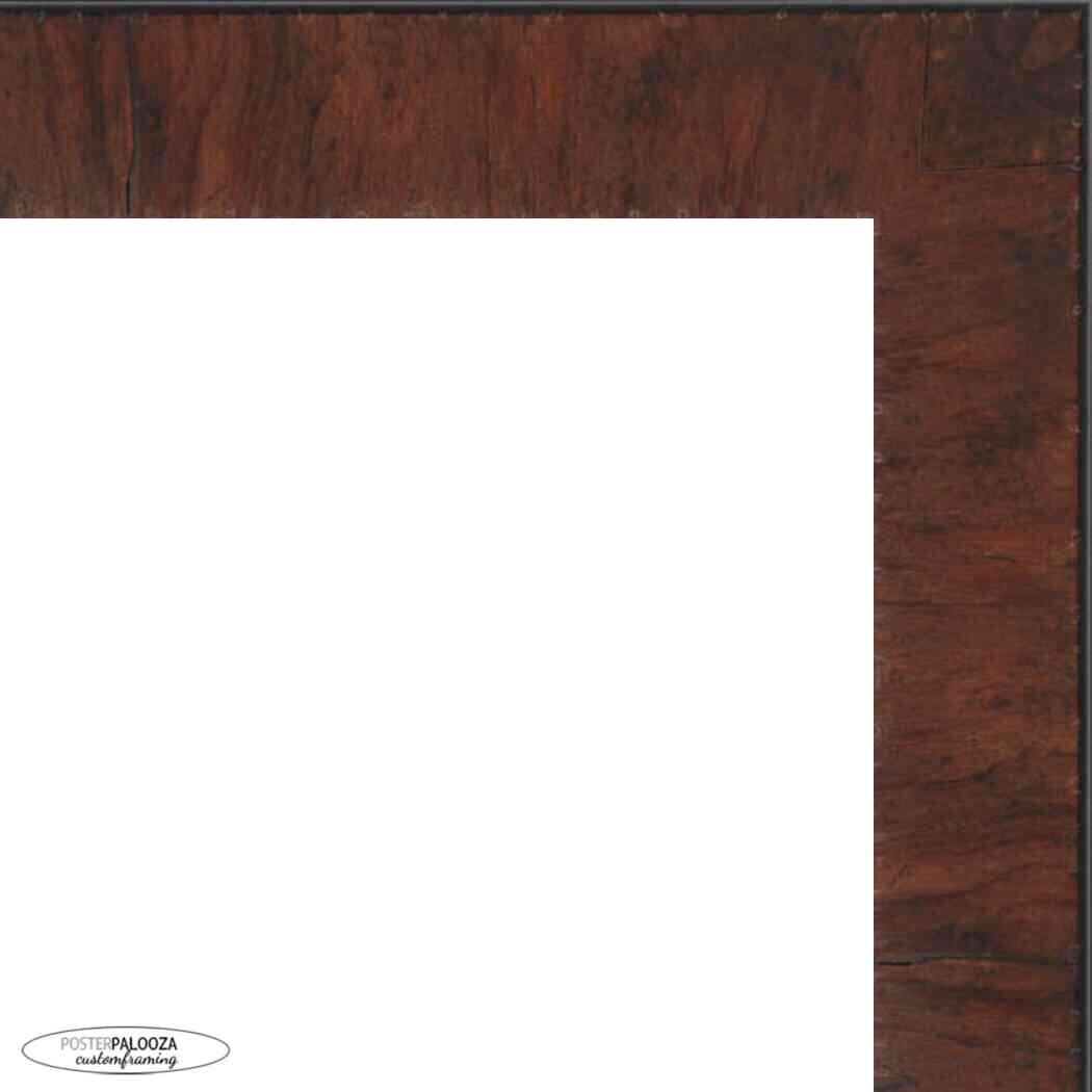 Panoramic or Puzzle Contemporary Walnut Complete Wood Panoramic Frame with UV Acrylic, Foam Board Backing, & Hardware