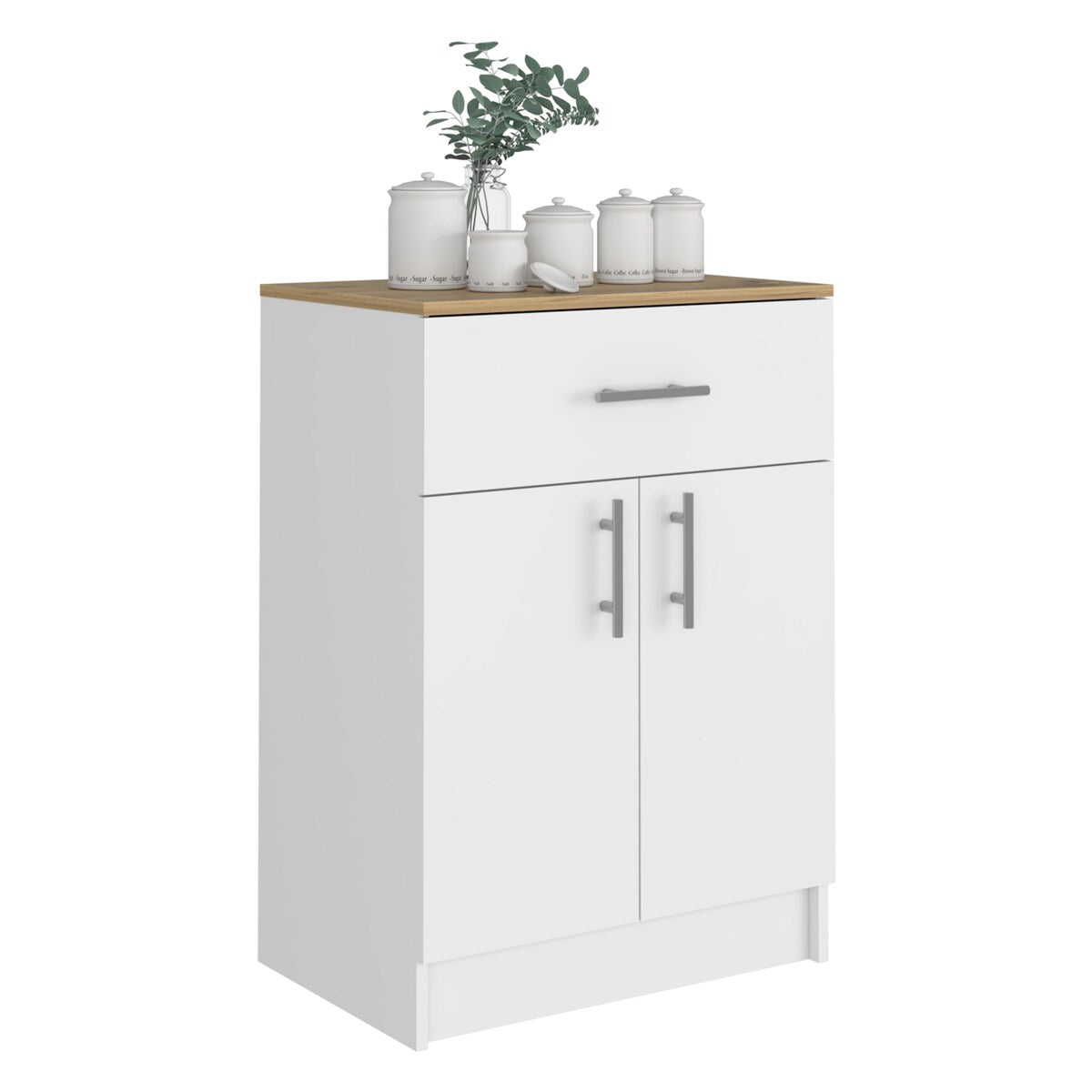 Pantry Cabinet With One Drawer Light Oak Finish