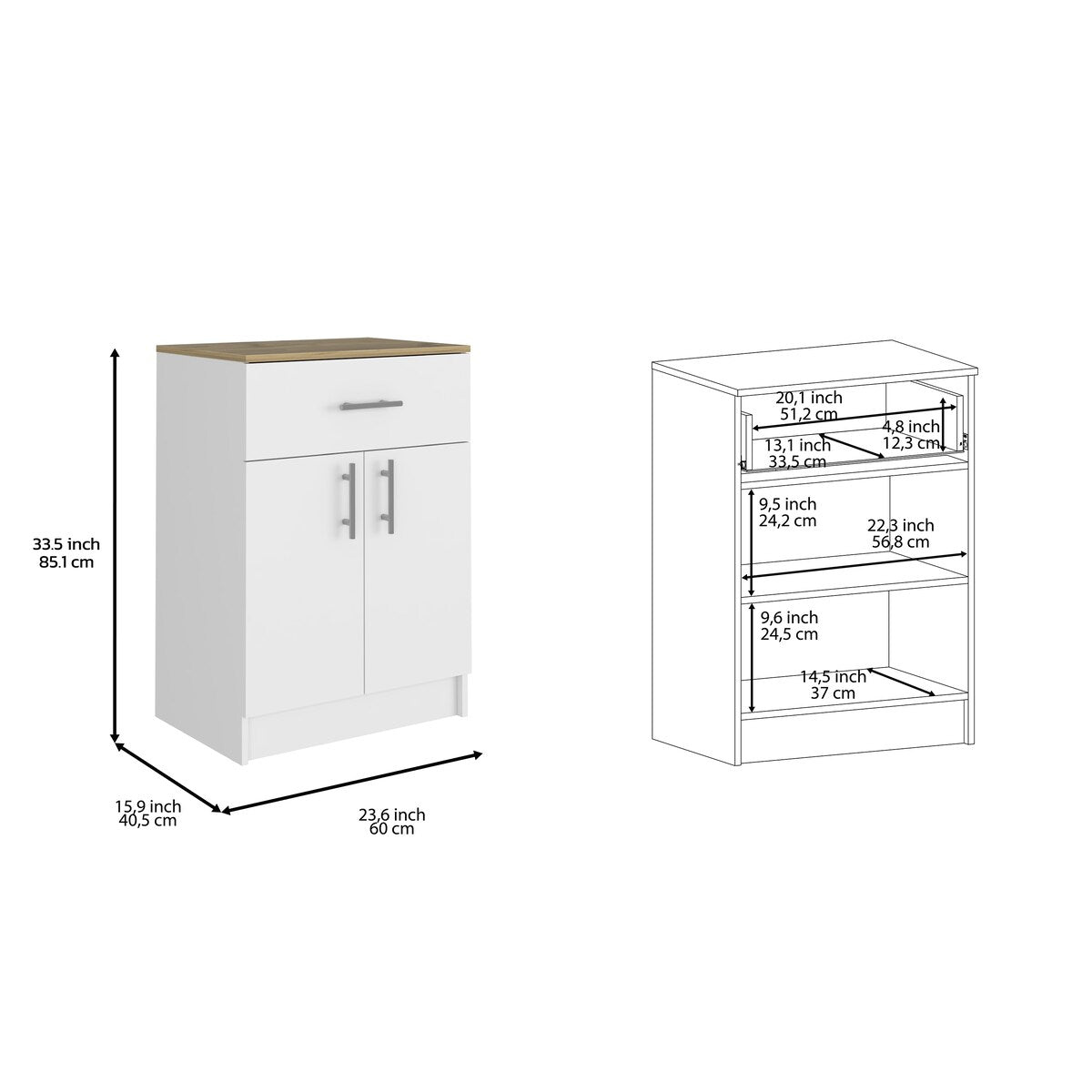 Pantry Cabinet With One Drawer Light Oak Finish