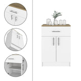 Pantry Cabinet With One Drawer Light Oak Finish