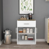Pantry Cabinet With One Drawer Light Oak Finish