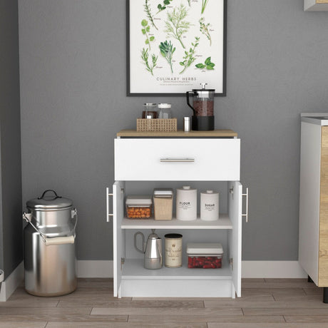 Pantry Cabinet With One Drawer Light Oak Finish