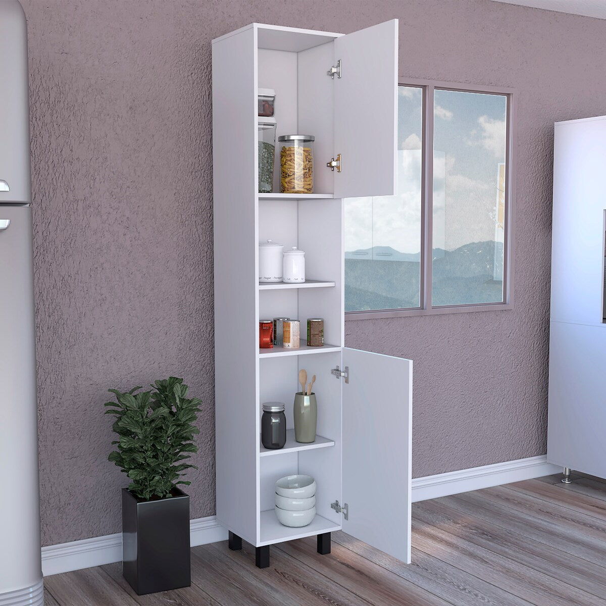Pantry Cabinet With Three Interior Shelves