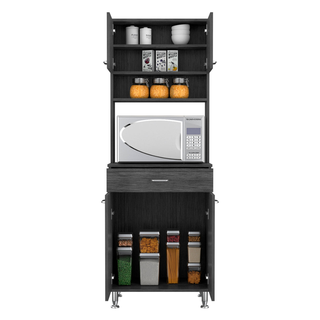 Pantry With Two Double Door Cabinet