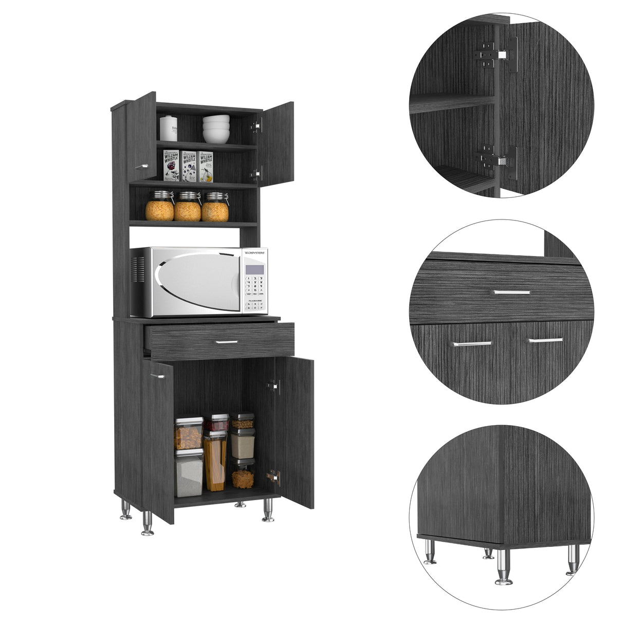 Pantry With Two Double Door Cabinet