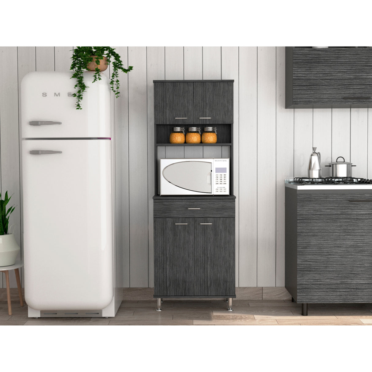 Pantry With Two Double Door Cabinet