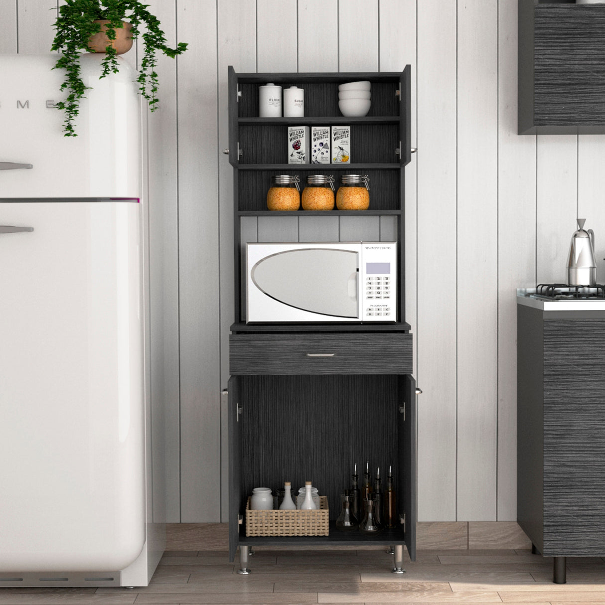 Pantry With Two Double Door Cabinet