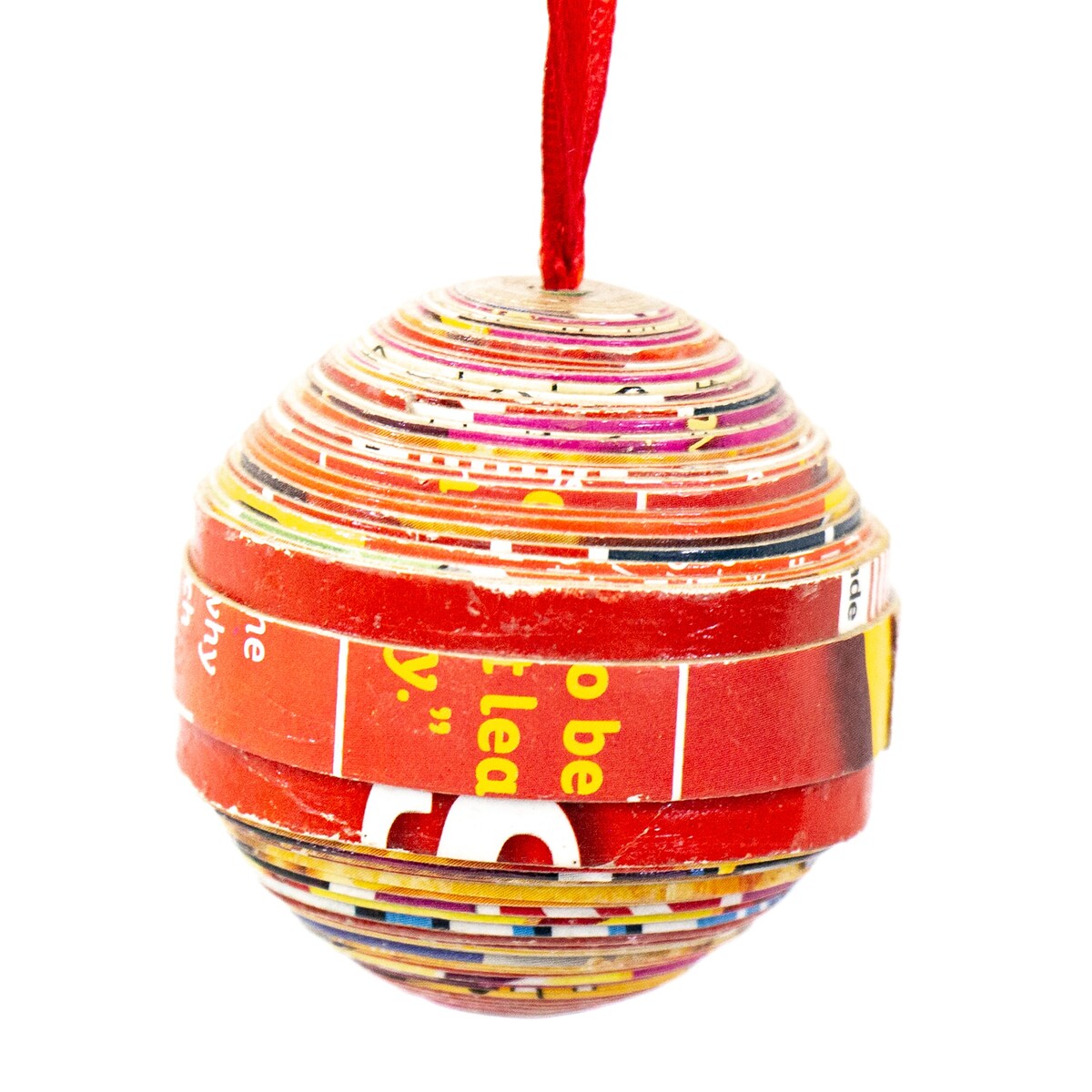 Paper Mache Ball Handcrafted Haitian Ornament, Set of 3 - N/A