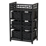 Household Essentials Woven 3 Drawer Chest with Cutout Handles