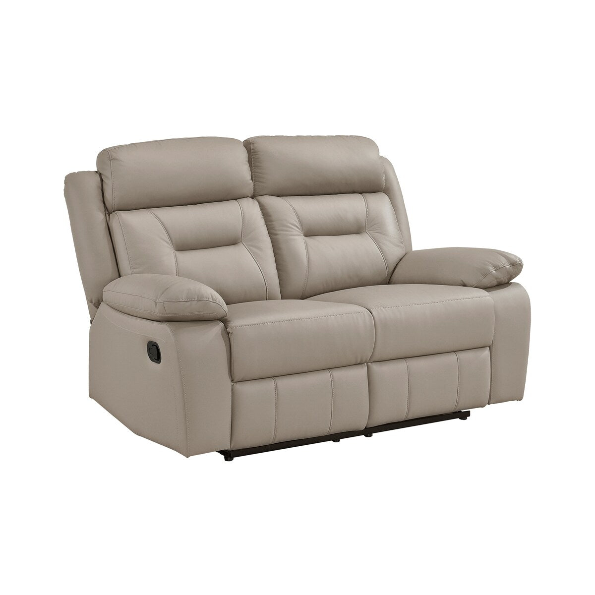 Papyrus Leather Match Manual Double Reclining Loveseat