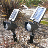 Paradise Cast Aluminum Solar Power Flood Light 2-pack plus Free Color Changing LED Bottles