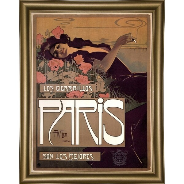 Paris Cigarettes 1901-VINAPP116939 Print 23.5"x17.75" by Vintage Apple Collection