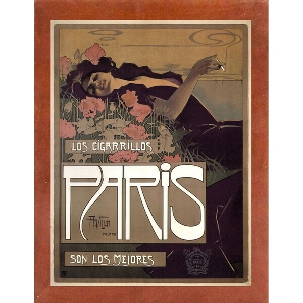 Paris Cigarettes 1901-VINAPP116939 Print 23.5"x17.75" by Vintage Apple Collection
