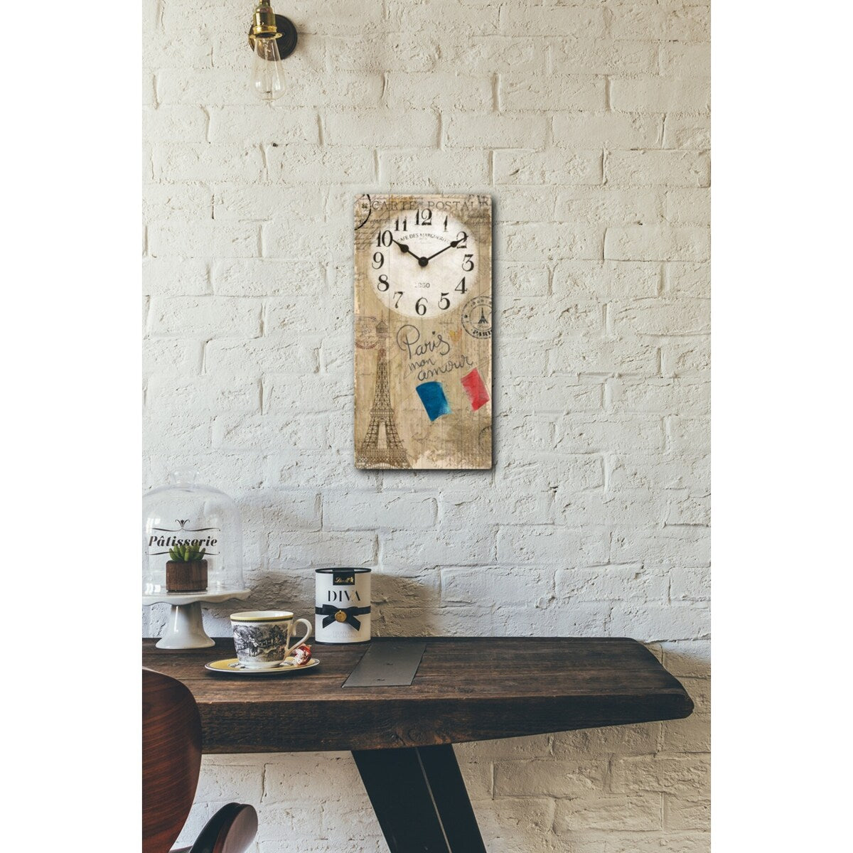 Paris Clock 12x24 Gallery Wrapped Stretched Canvas