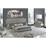 Paris Grey Lacquer Finish Queen Size Modern Bed