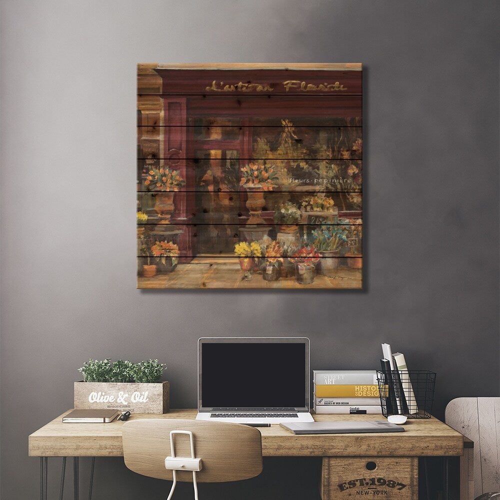 Parisian Shoppe I Print On Wood by Marilyn Hageman - Multi-Color