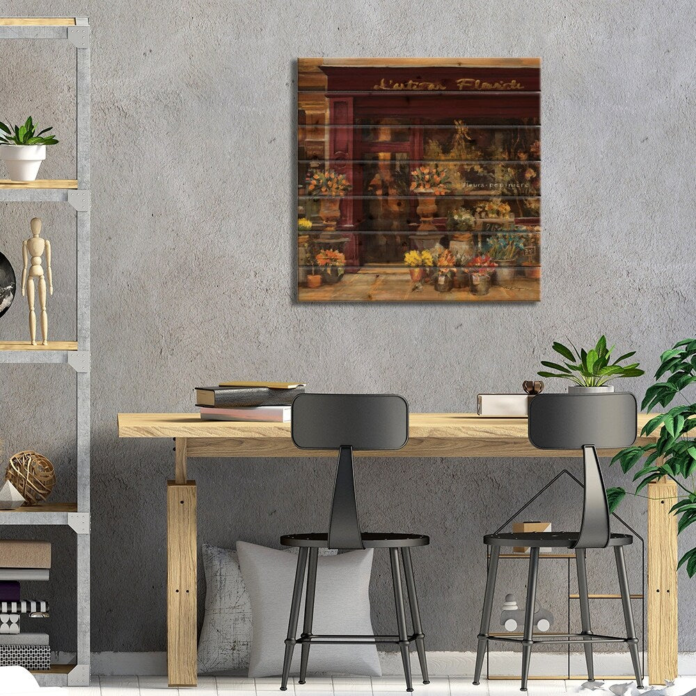Parisian Shoppe I Print On Wood by Marilyn Hageman - Multi-Color