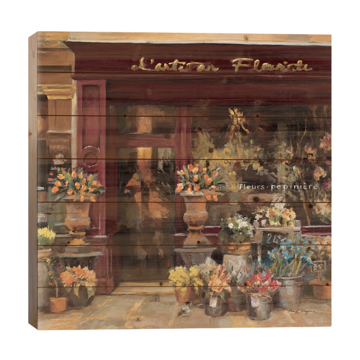 Parisian Shoppe I Print On Wood by Marilyn Hageman - Multi-Color