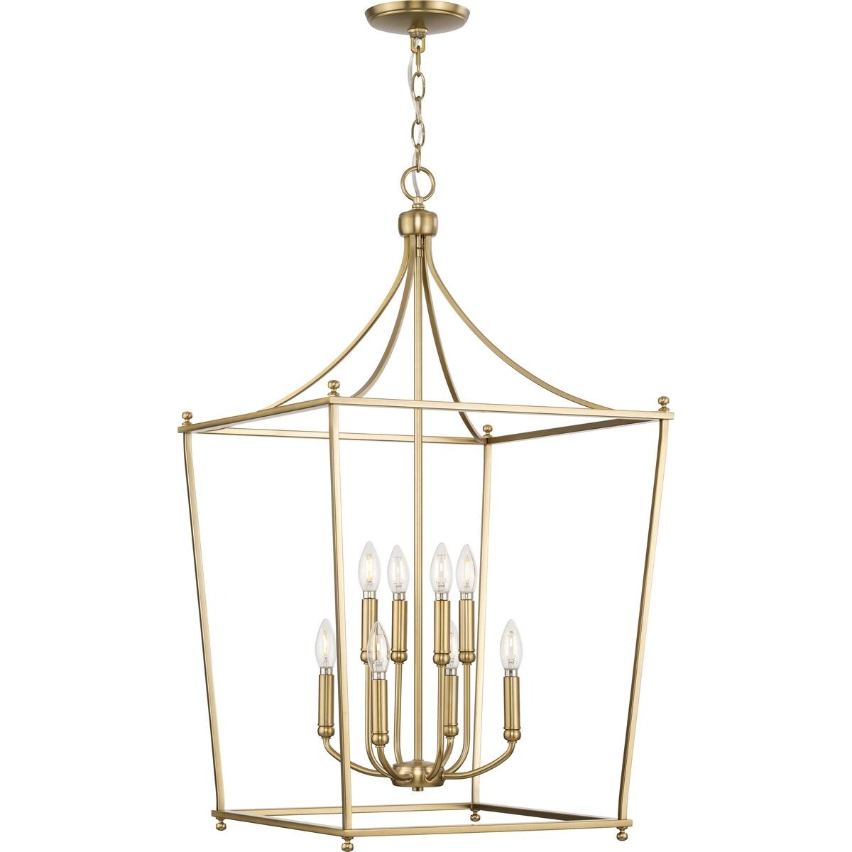 Parkhurst Collection Eight-Light New Traditional Brushed Bronze Chandelier Foyer Light - 20 in x 20 in x 36 in