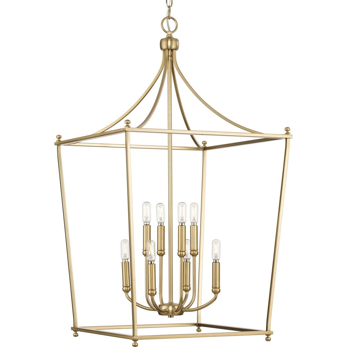 Parkhurst Collection Eight-Light New Traditional Brushed Bronze Chandelier Foyer Light - 20 in x 20 in x 36 in