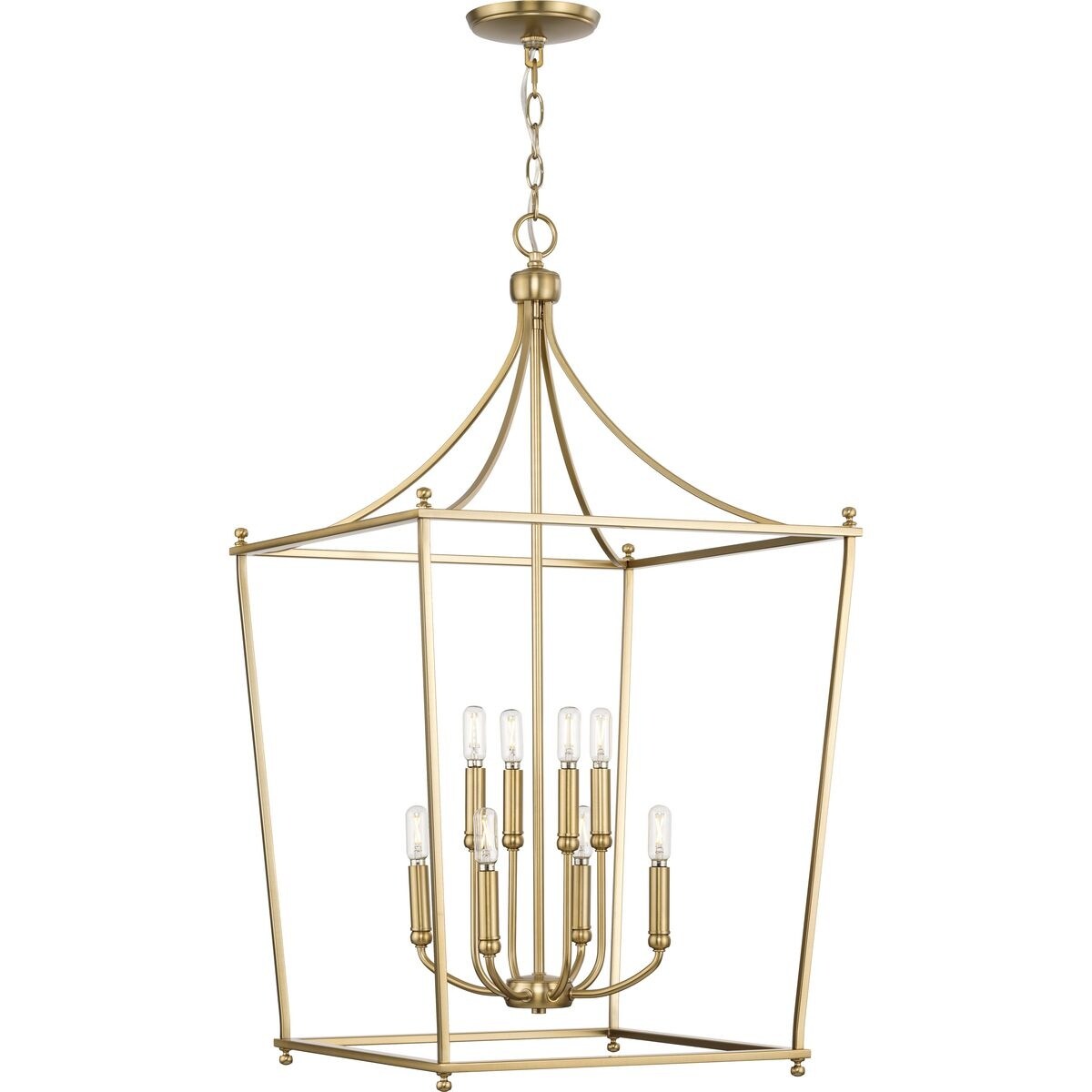 Parkhurst Collection Eight-Light New Traditional Brushed Bronze Chandelier Foyer Light - 20 in x 20 in x 36 in