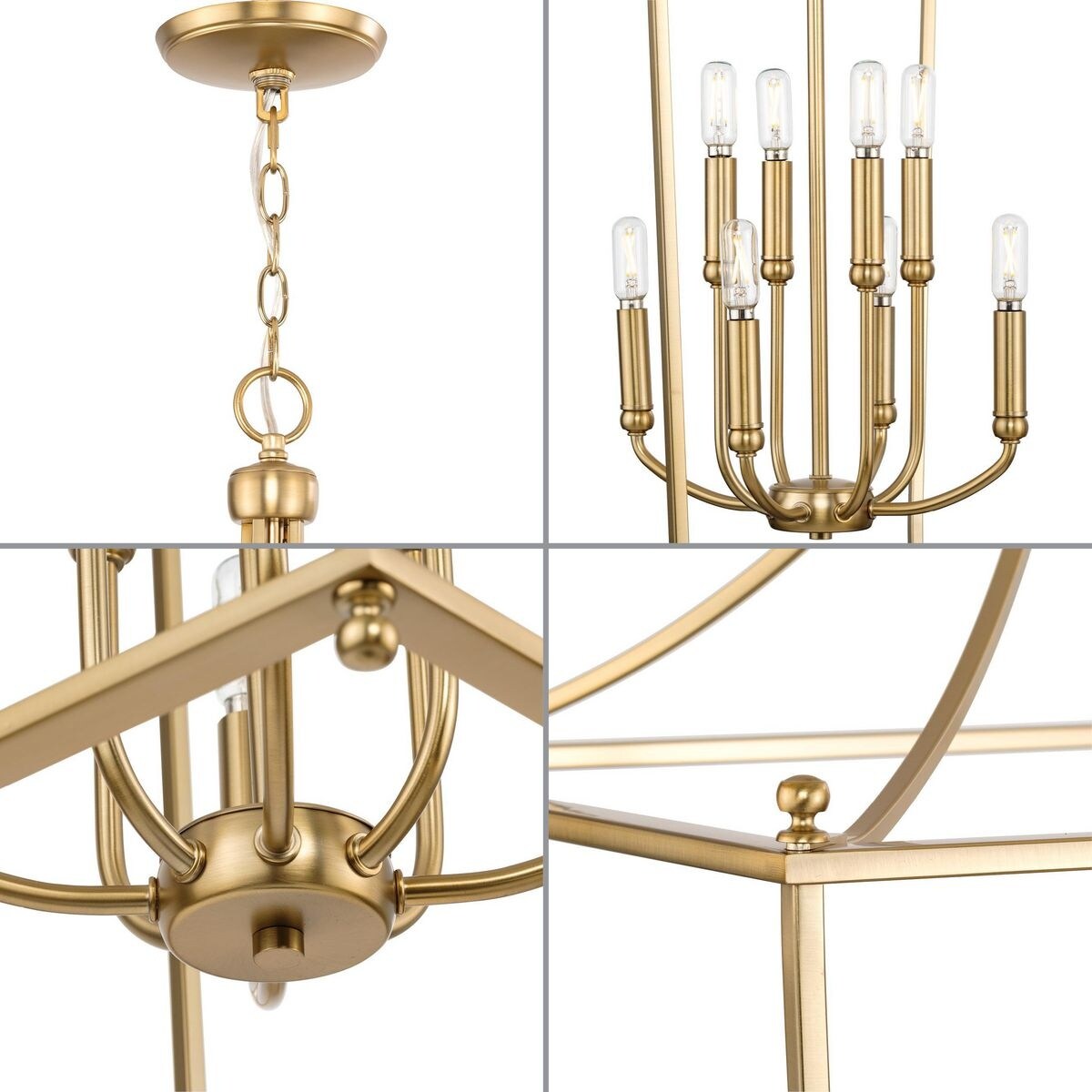 Parkhurst Collection Eight-Light New Traditional Brushed Bronze Chandelier Foyer Light - 20 in x 20 in x 36 in