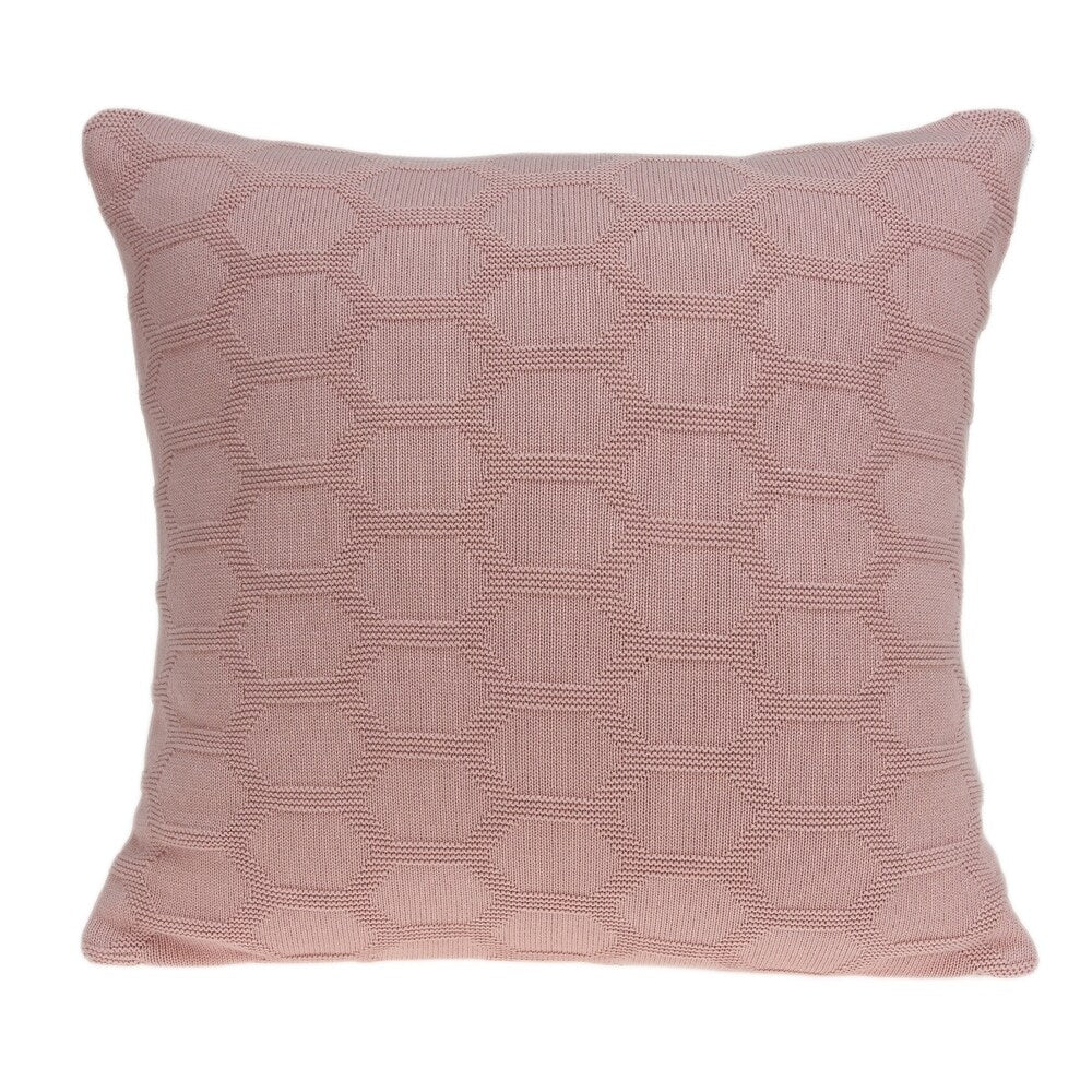 Parkland Collection Diani Transitional Pink Pillow Cover With Down Insert