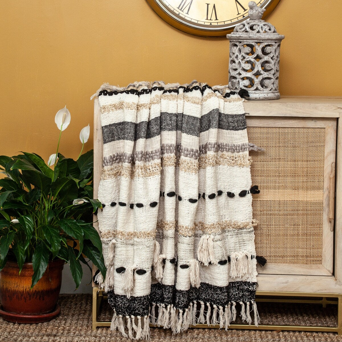 Parkland Collection Diya Eclectic Multicolor 52" x 67" WOVEN HANDLOOM Throw