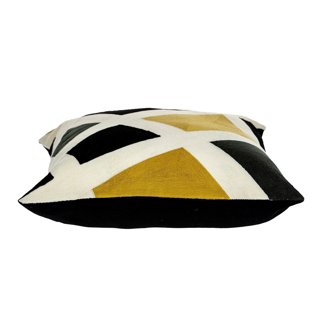 Parkland Collection Helix Modern White Pillow Cover With Down Insert