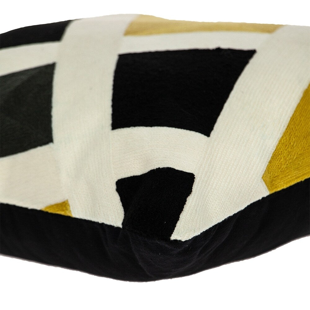 Parkland Collection Helix Modern White Pillow Cover With Down Insert