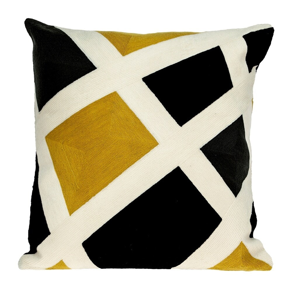 Parkland Collection Helix Modern White Pillow Cover With Down Insert