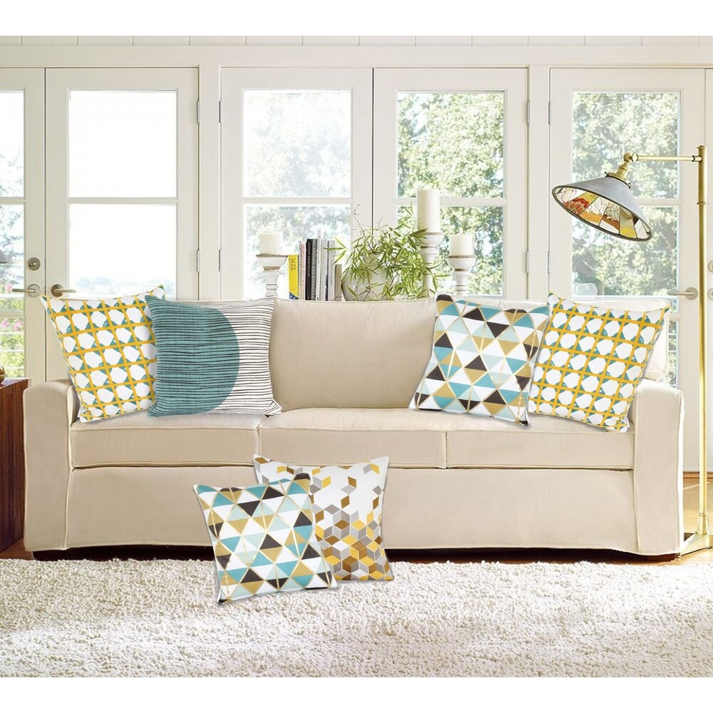 Parkland Collection Linea Transitional Multicolor Pillow Cover With Down Insert