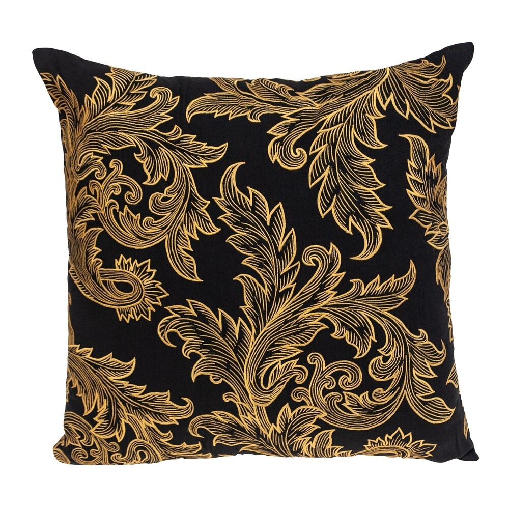 Parkland Collection Mertha Accent Black Pillow Cover With Down Insert