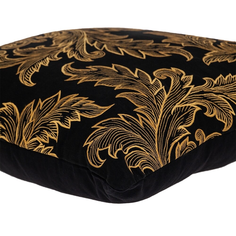 Parkland Collection Mertha Accent Black Pillow Cover With Down Insert