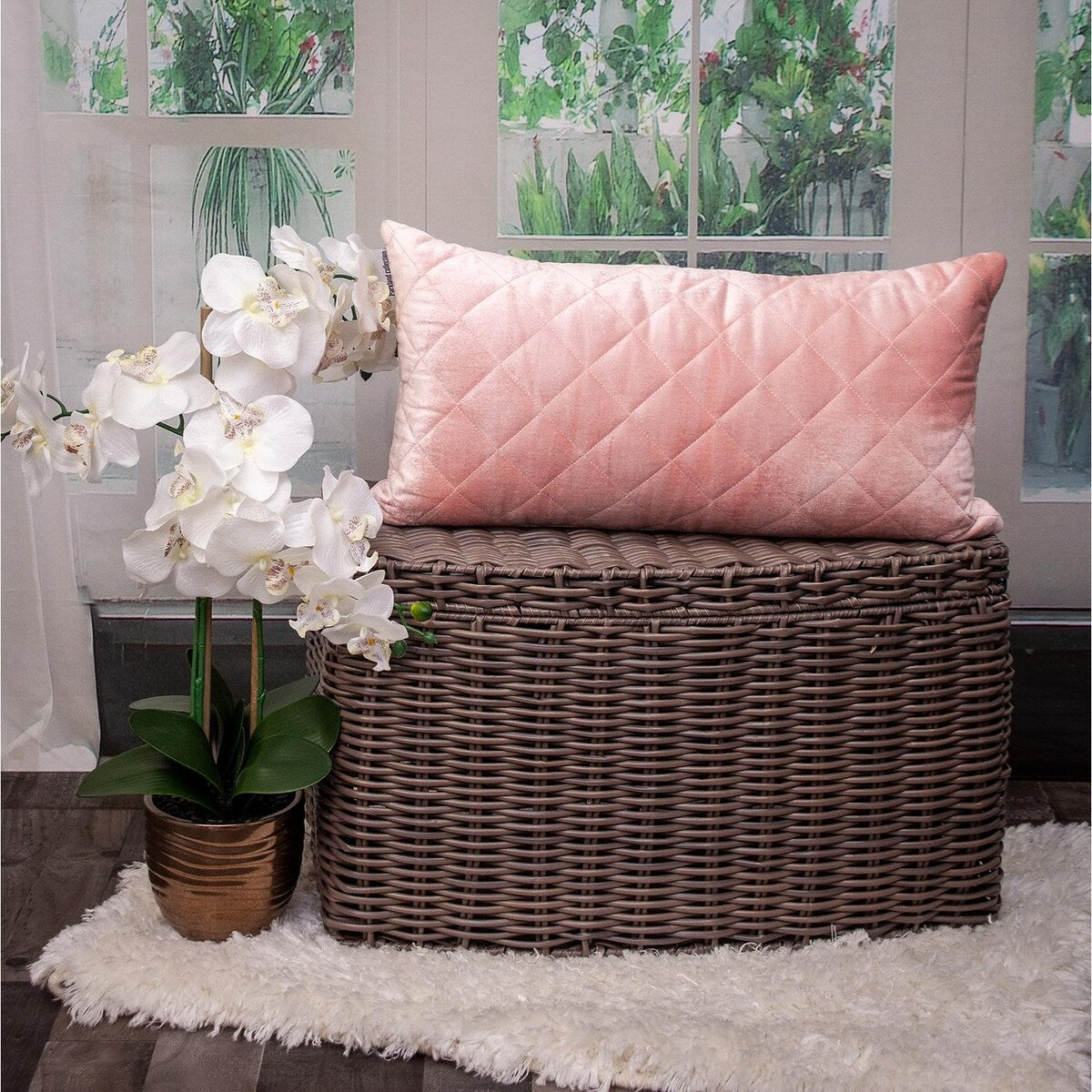 Parkland Collection Milo Transitional Quilted Pink Throw Pillow
