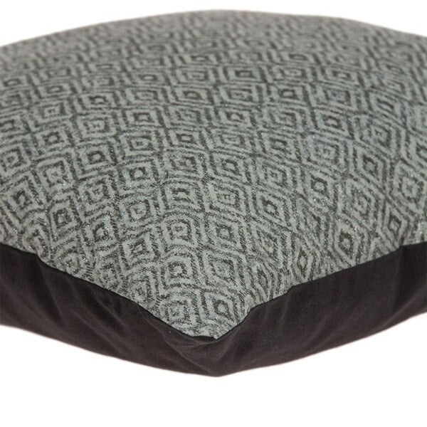 Parkland Collection Mudra Transitional Grey Pillow Cover With Down Insert