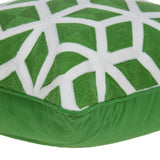 Parkland Collection Panna Transitional Green and White Pillow Cover